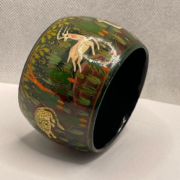 Vintage bangle wood hand paint - Picture 5 of 14